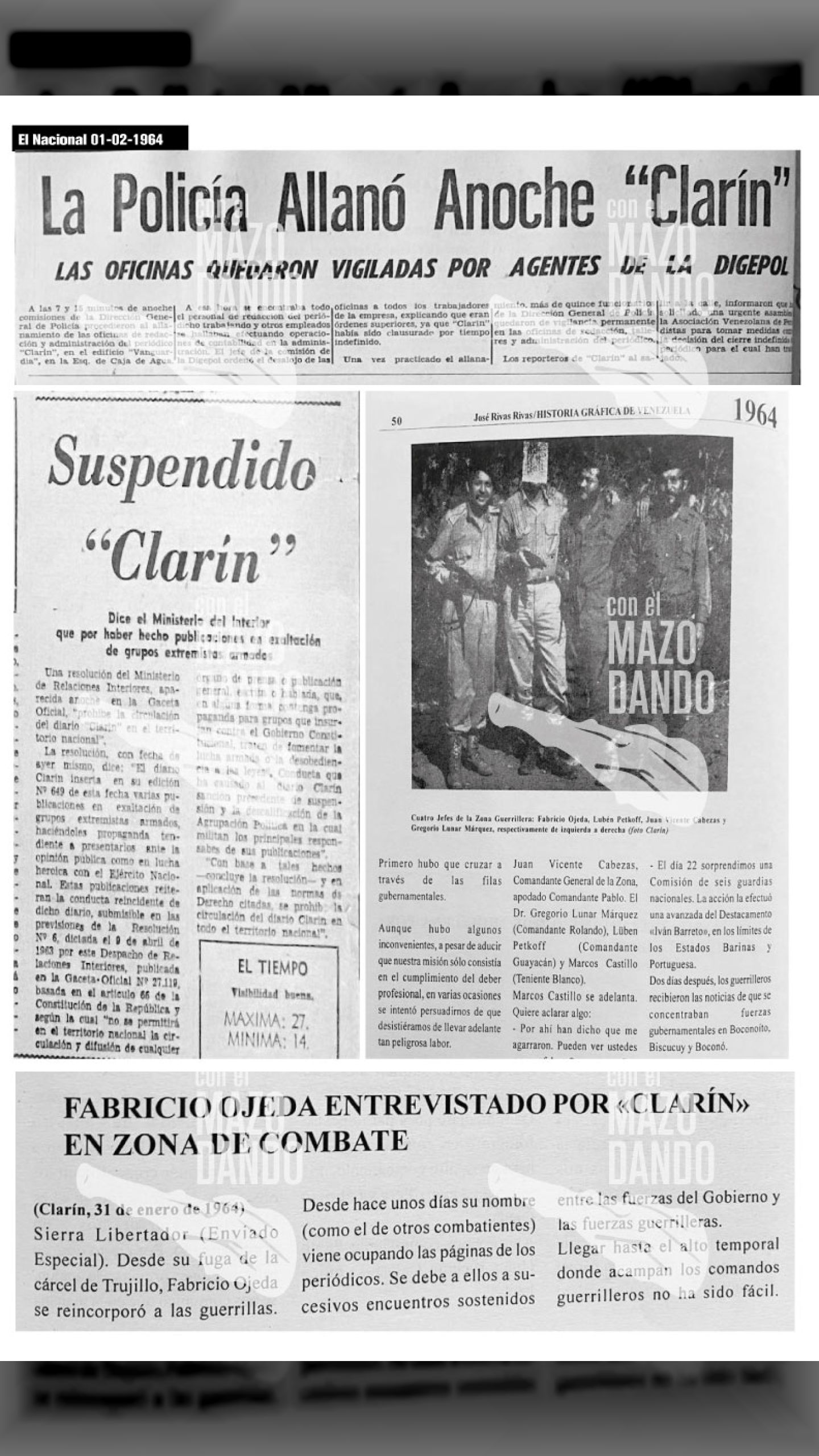 LA CENSURA EN TIEMPOS DE LA CUARTA REPÚBLICA - CLARÍN ES CLAUSURADO DEFINITIVAMENTE