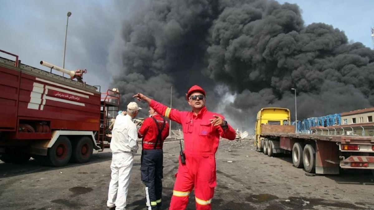 Accidente registrado el 27 de abril en el puerto Shahid Rayai de la República Islámica de Irán