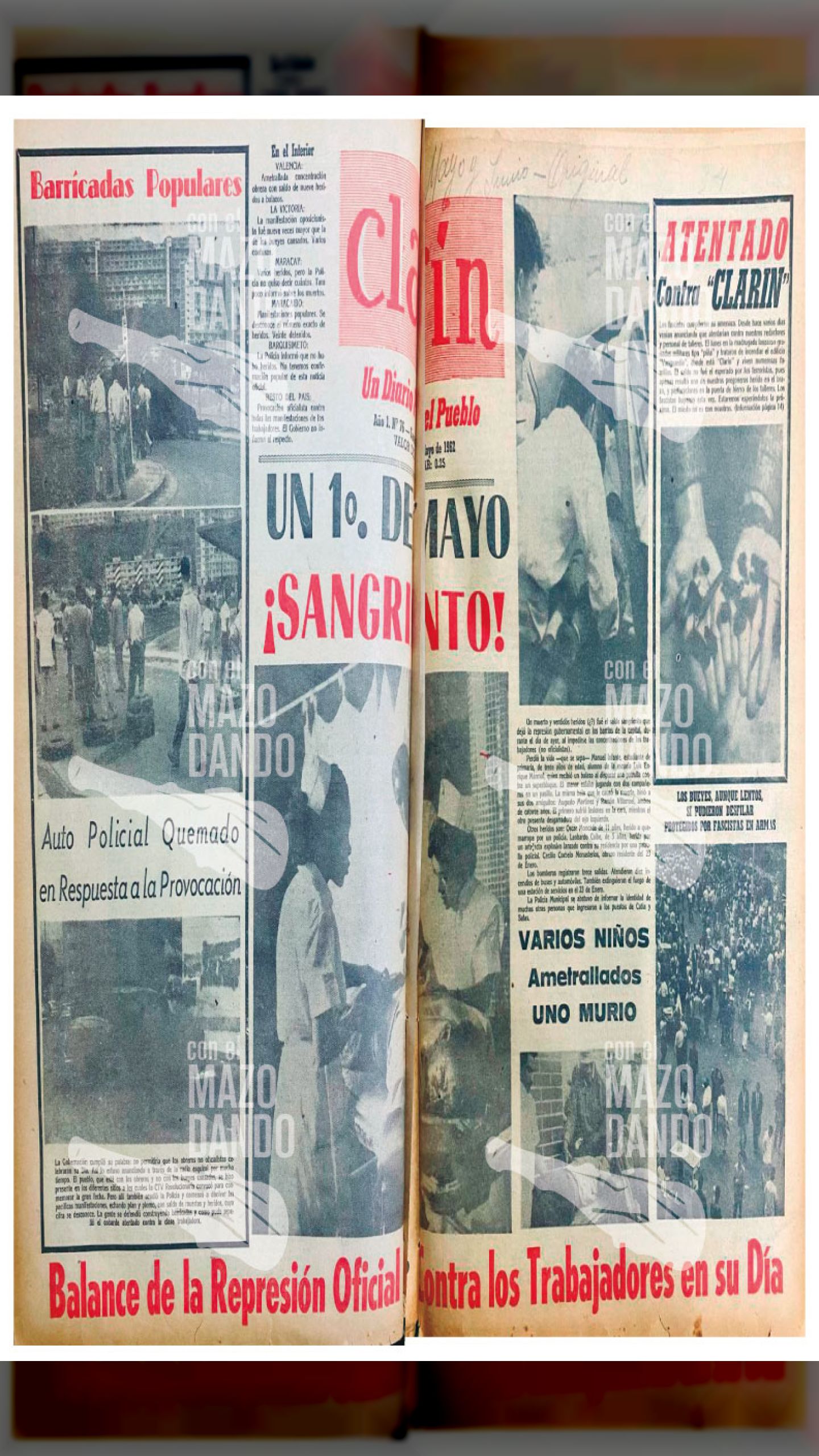 1º de MAYO DE 1962 BETANCOURT ORDENÓ MÁXIMA REPRESIÓN CONTRA LOS TRABAJADORES