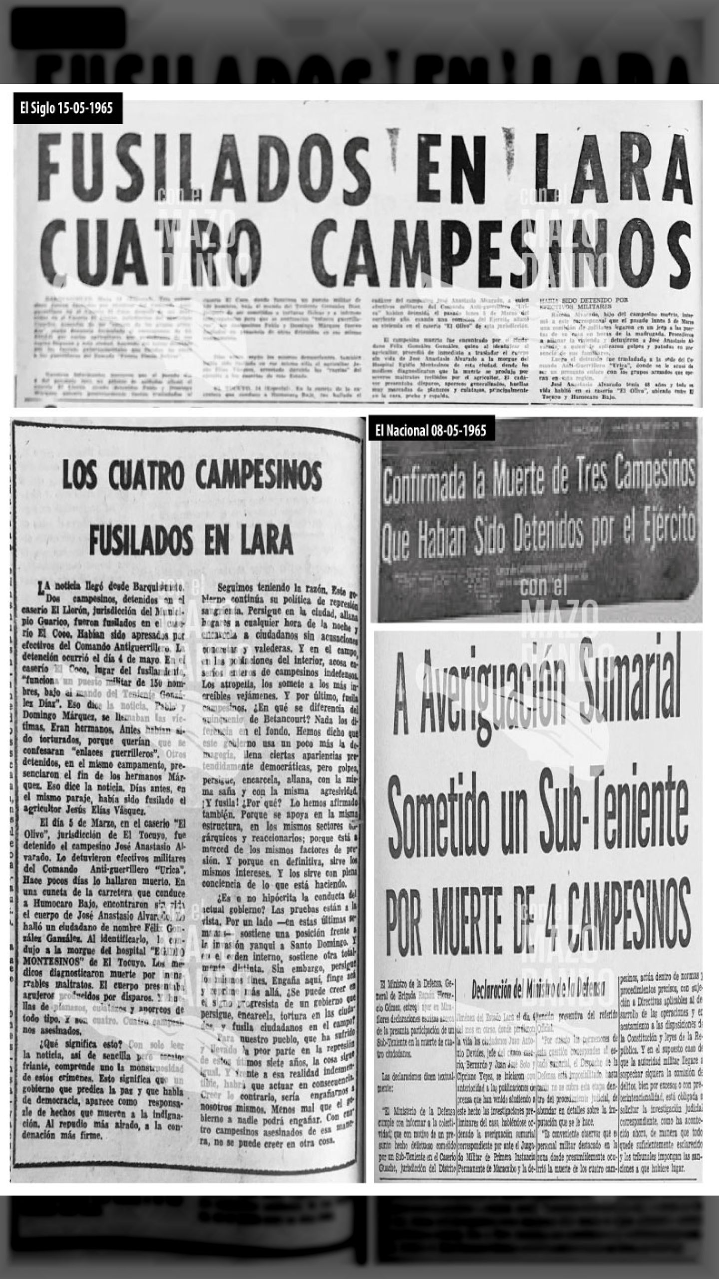 FUSILADOS EN LARA CUATRO CAMPESINOS
