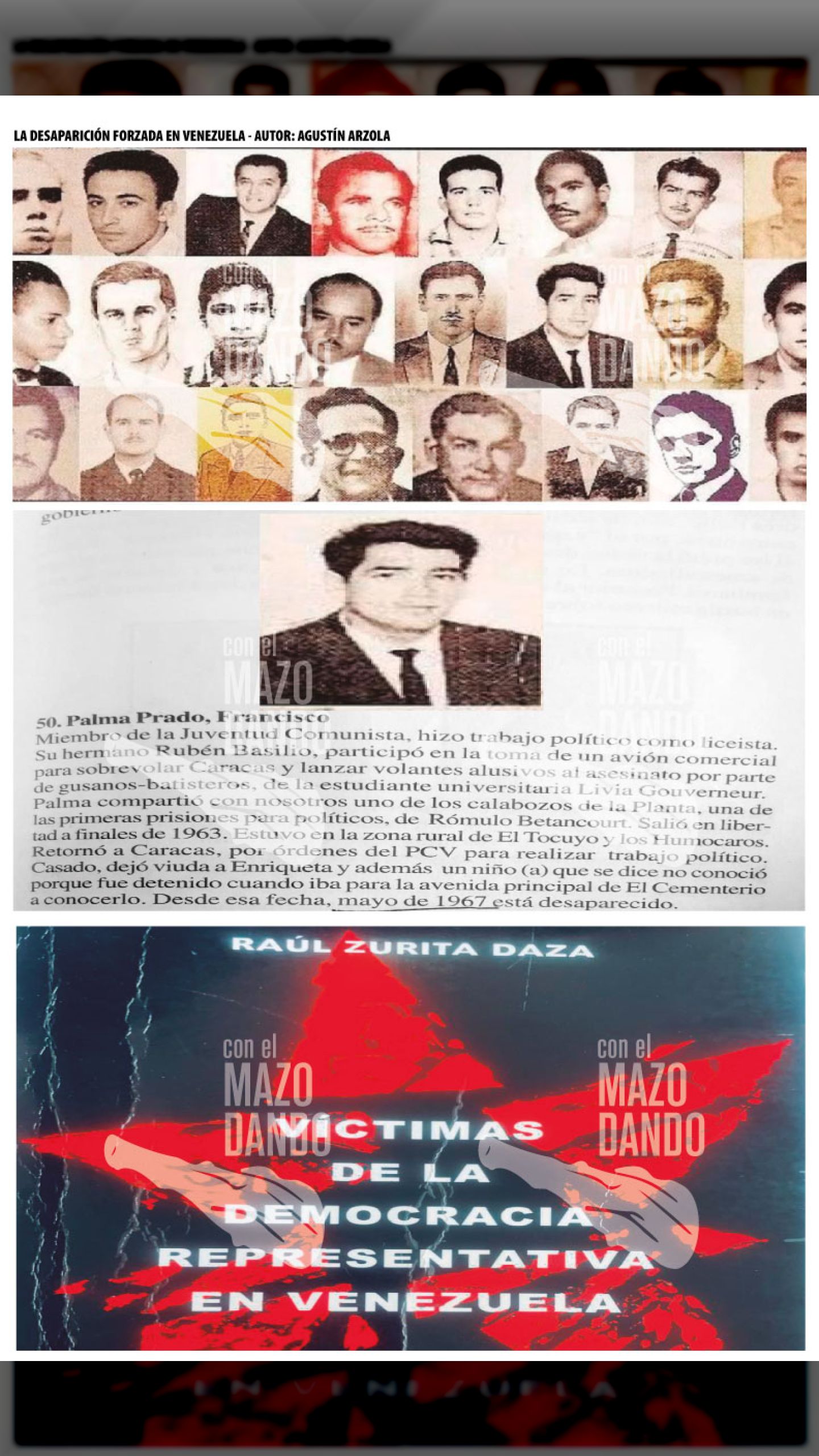 Desaparecido desde hace 58 años FRANCISCO CARACIOLO PALMA PRADO