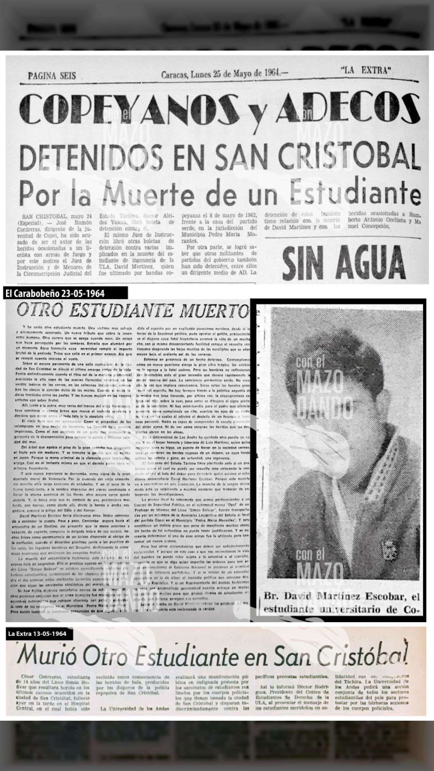 FUE ASESINADO DAVID MARTÍNEZ ESCOBAR POR BANDAS ARMADAS DE AD Y COPEI