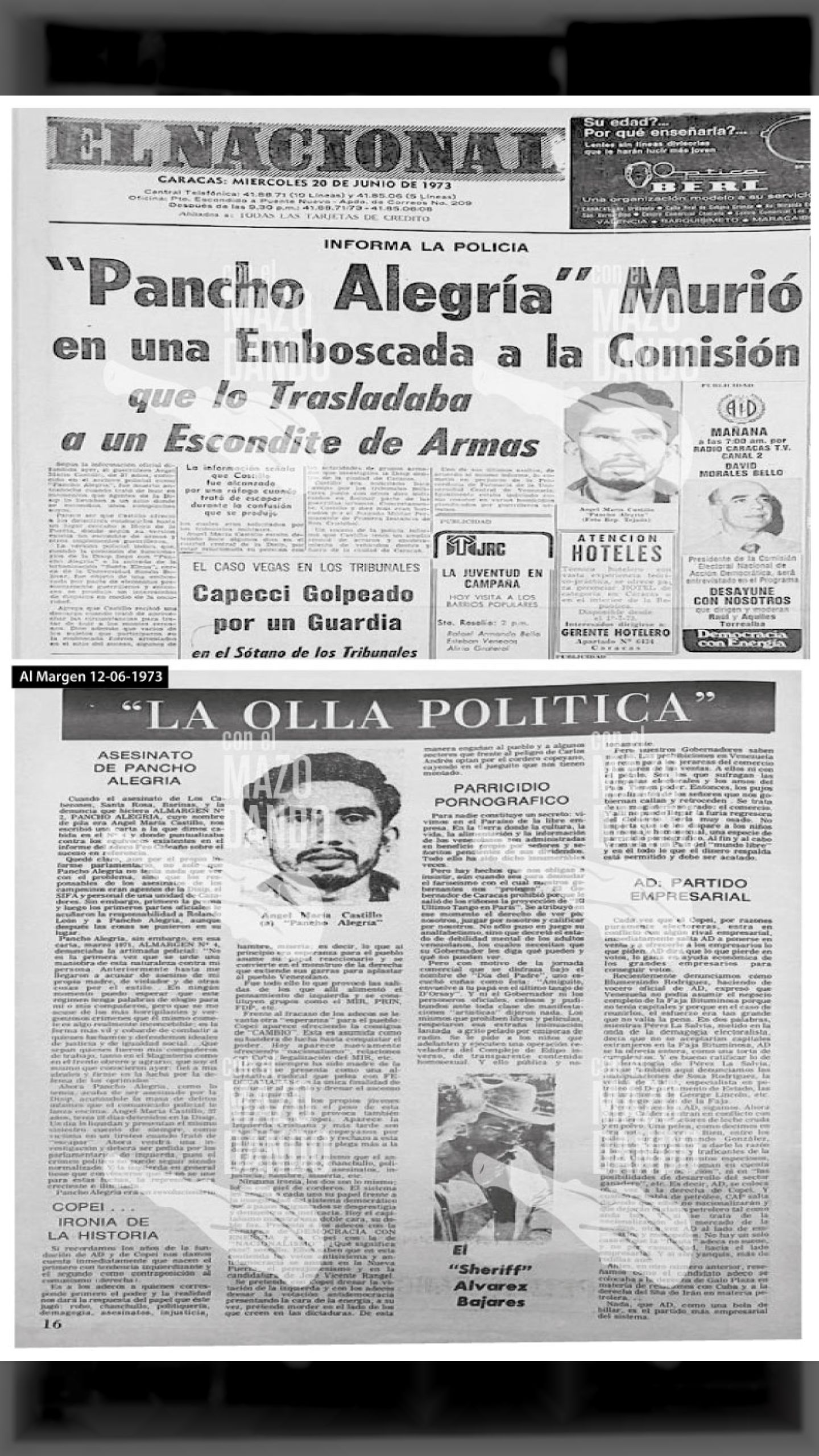 ANGEL MARÍA CASTILLO “PANCHO ALEGRÍA” DESAPARECIDO DESDE HACE 52 AÑOS