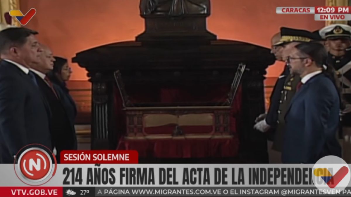 El Arca que contiene los libros del Supremo Congreso de la República de 1811, la cual resguarda el Acta de la Independencia