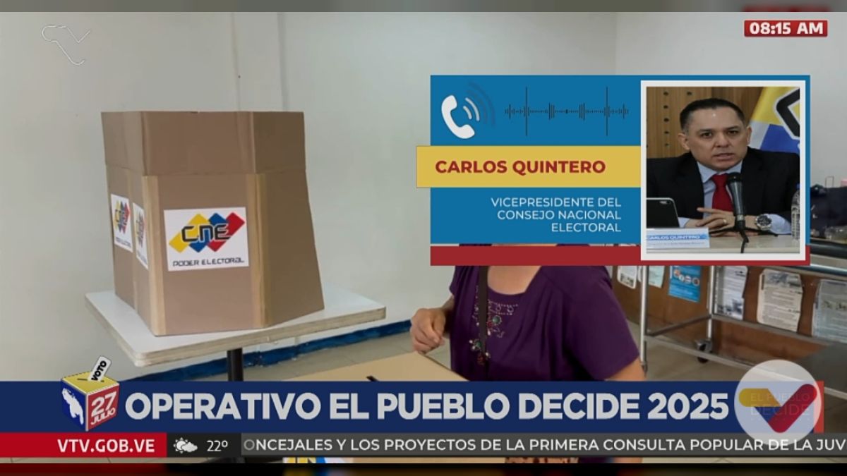 Quintero stressed that election day is taking place in total normality because the people are exercising their right to vote in peace.