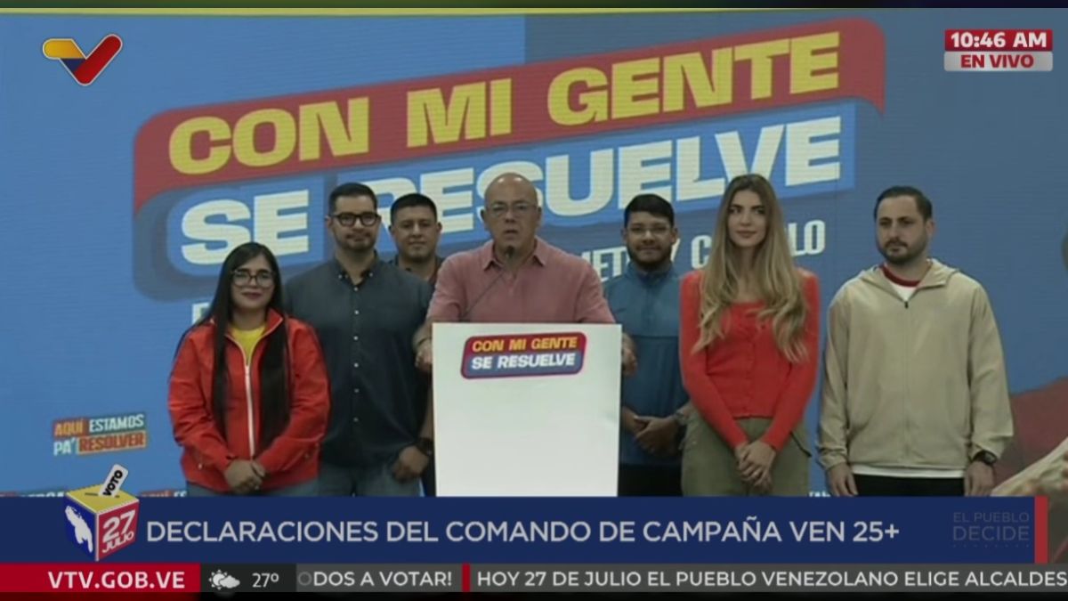 Head of the VEN25+ Campaign Command, Jorge Rodríguez