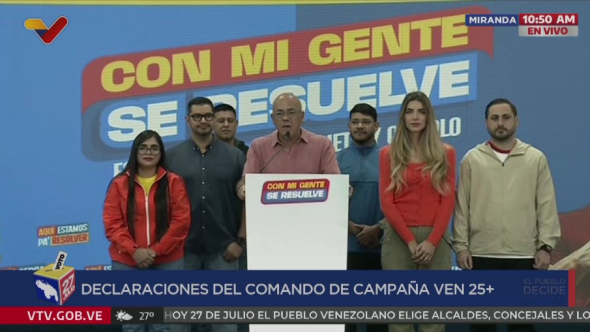 Head of the VEN25+ Campaign Command, Jorge Rodríguez