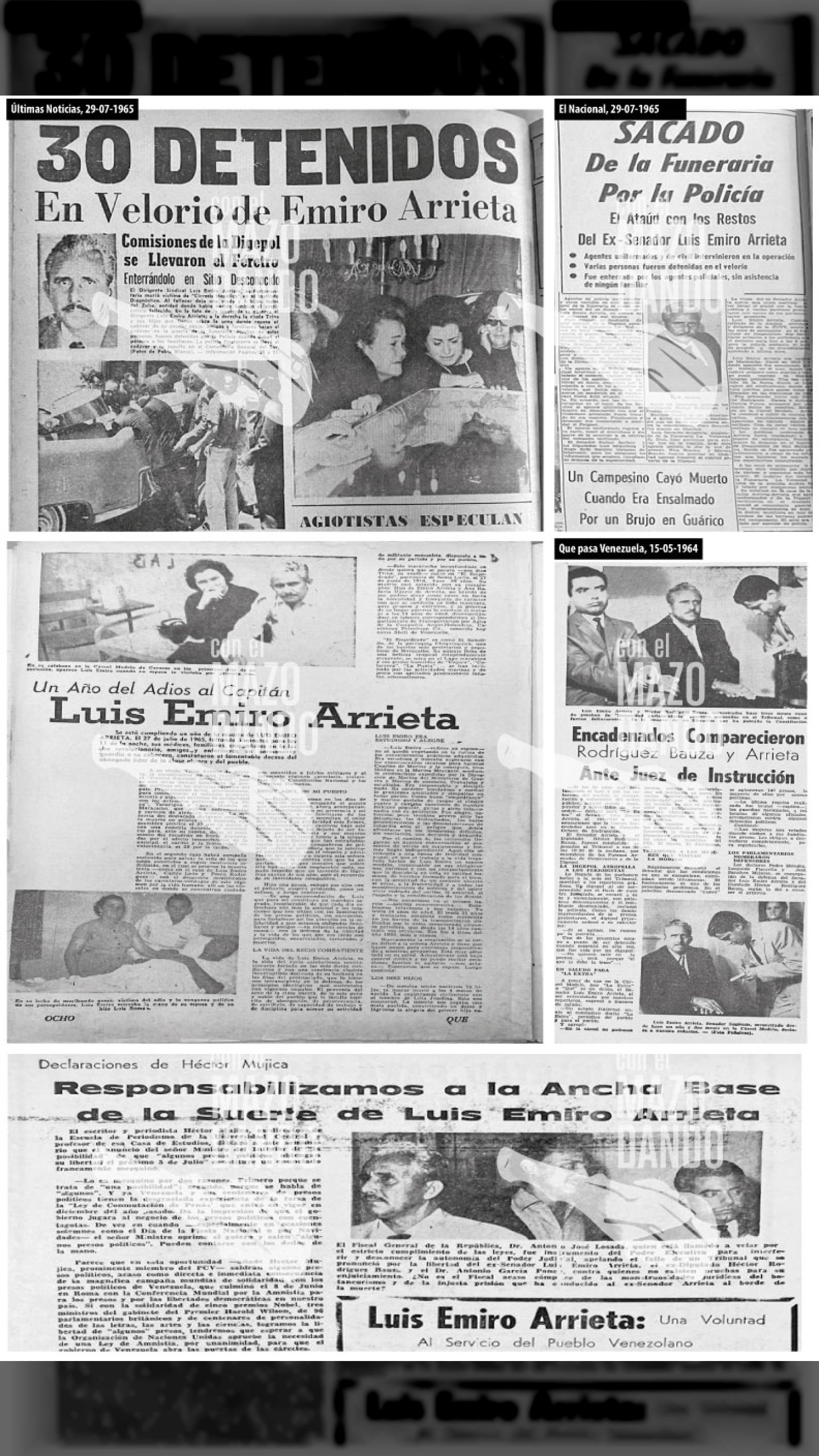 30 DETENIDOS EN EL VELORIO DE LUIS EMIRO ARRIETA