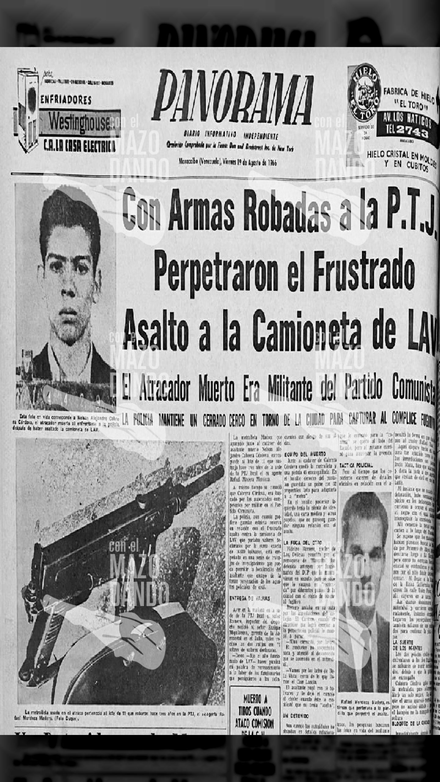 CAE ASESINADO EL DIRIGENTE JUVENIL NELSON CABRERA CÓRDOVA