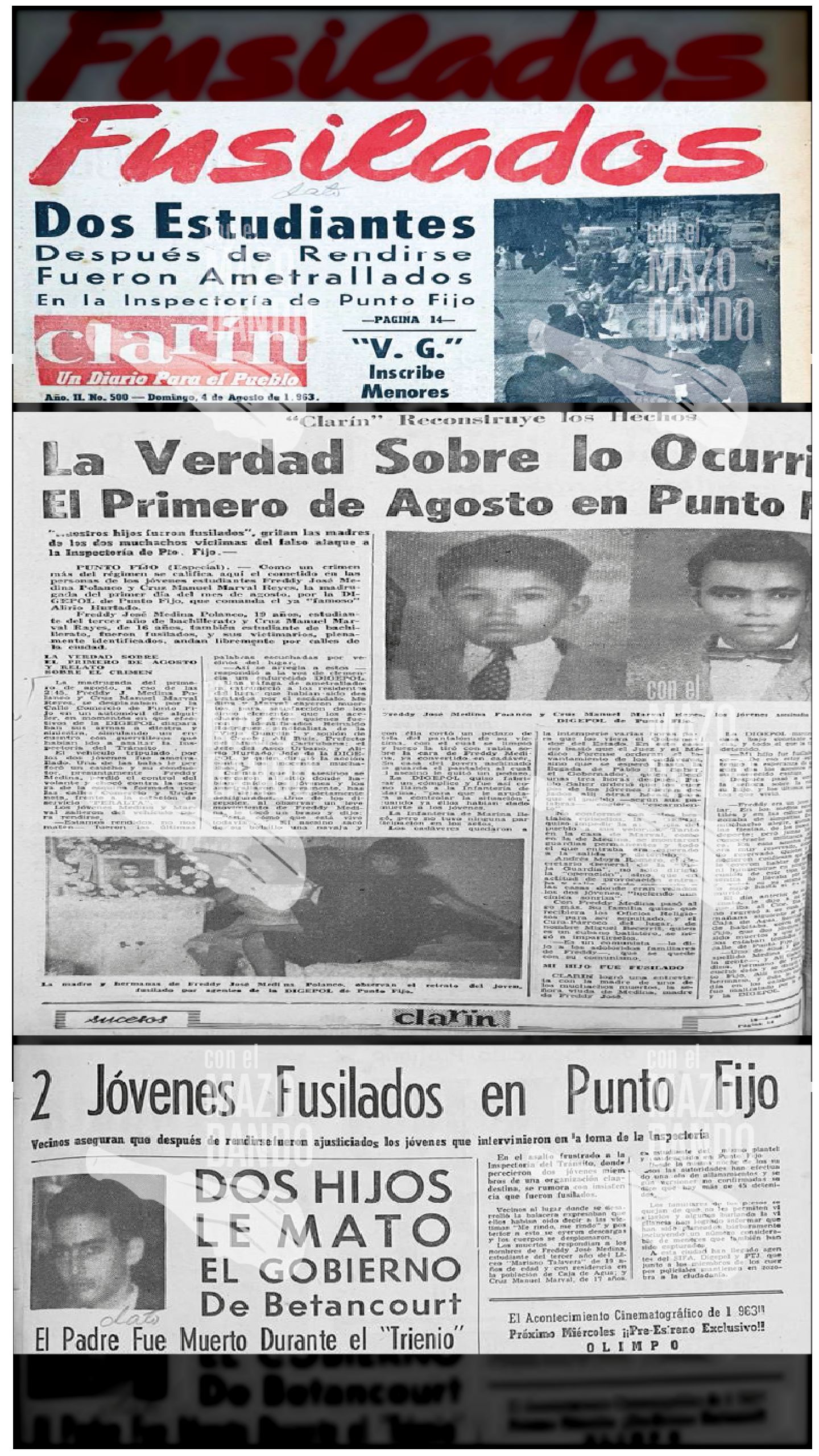 FUSILADOS POR LA DIGEPOL DOS ESTUDIANTES EN PUNTO FIJO
