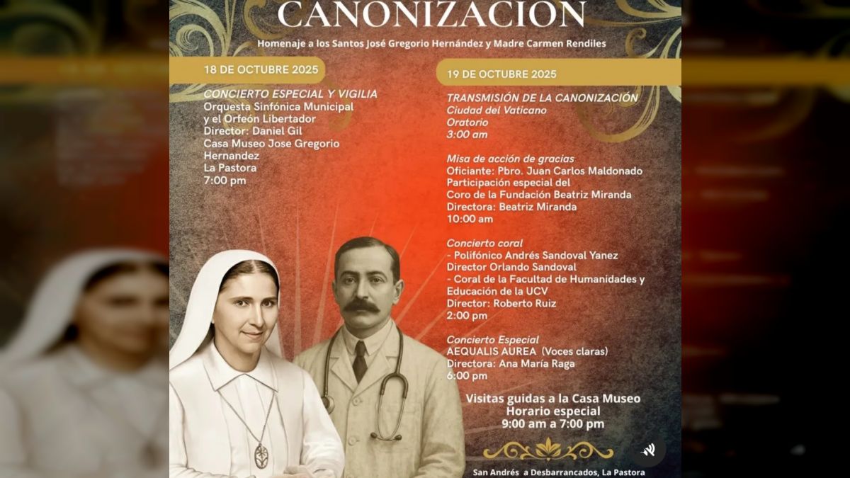 Meléndez invitó a todas las familias caraqueñas a participar en estos encuentros de fe, que honran a dos figuras clave de la espiritualidad venezolana.