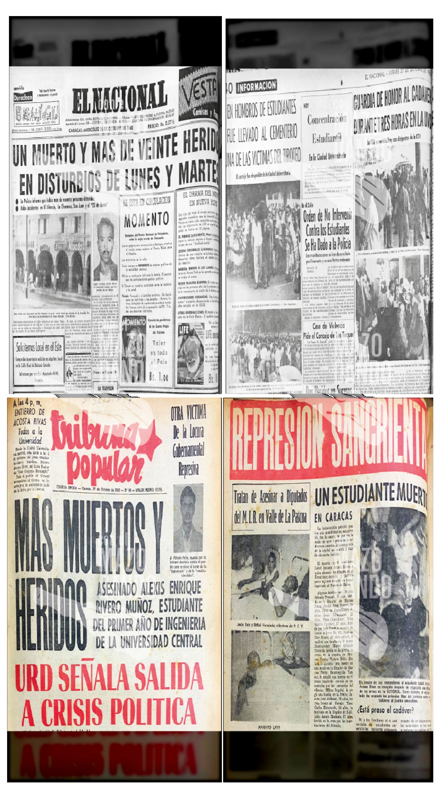 ESTOS NIÑOS Y JÓVENES FUERON ASESINADOS POR EL GOBIERNO DE RÓMULO BETANOCURT: