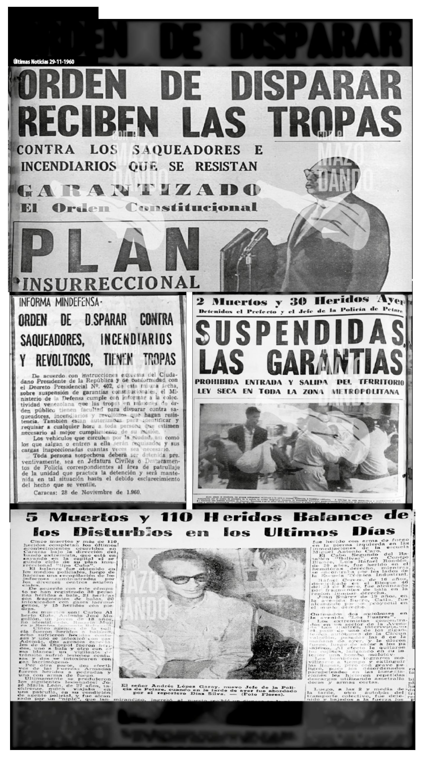 ORDEN DE DISPARAR RECIBEN LAS TROPAS: SIETE MUERTOS, MÁS DE 100 DE HERIDOS Y DETENIDOS