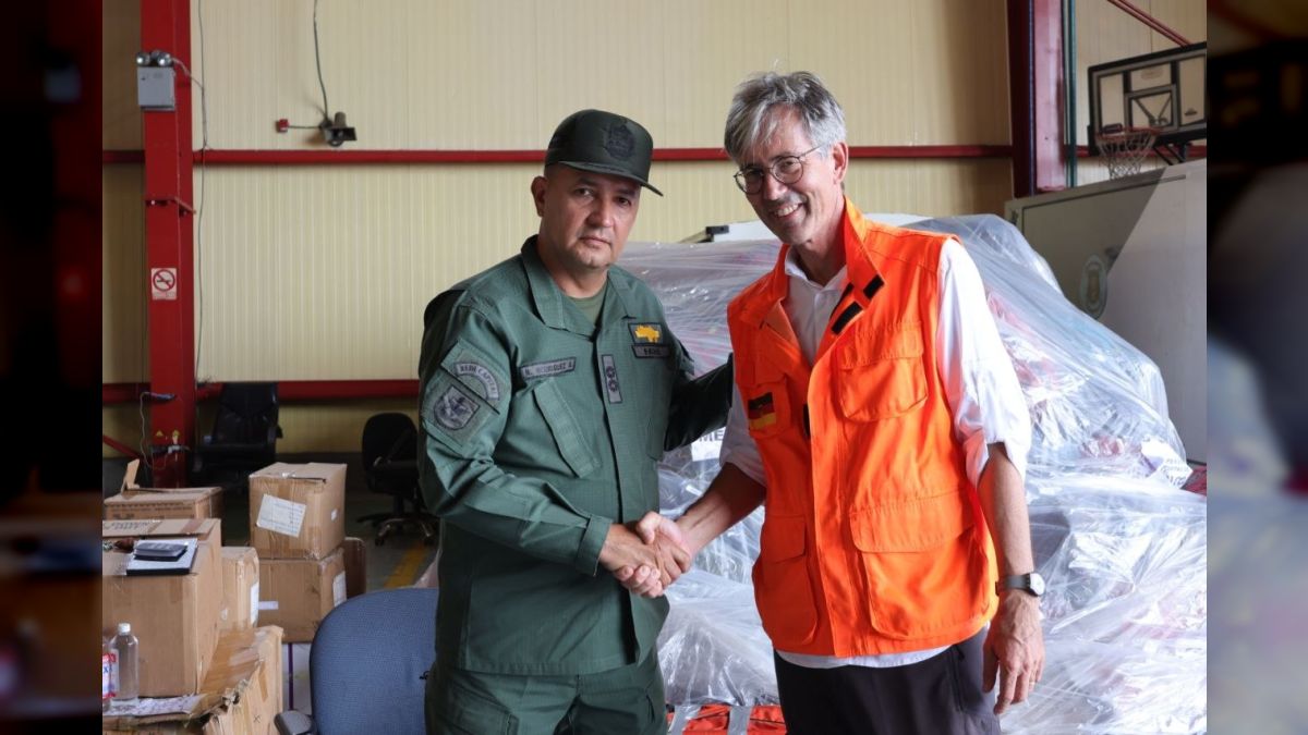 9.6 tons of medical supplies and household products arrive in Venezuela from Germany