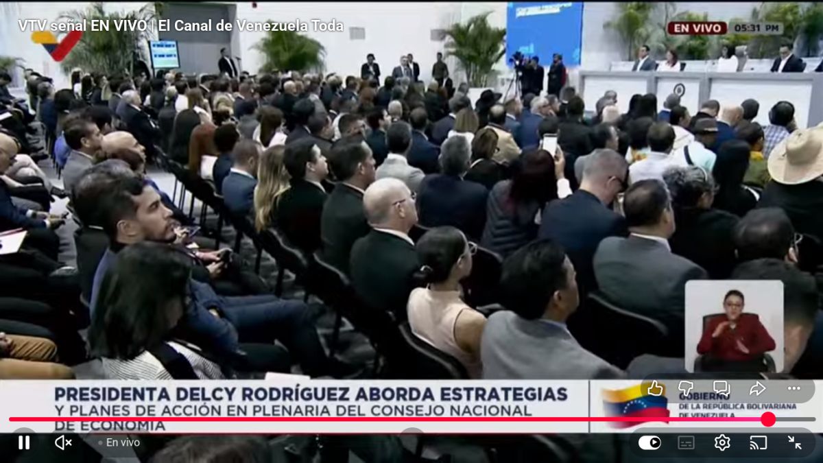 President (E) Delcy Rodríguez heads the Plenary of the National Council for Productive Economy