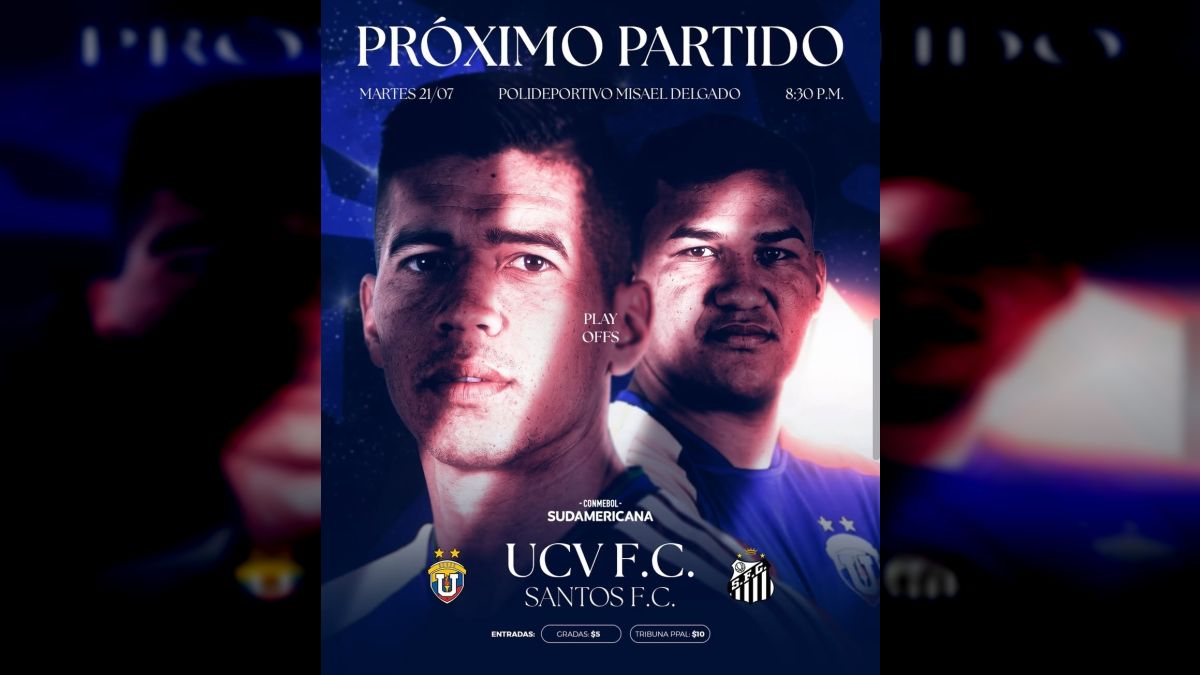 Venezuela's UCV FC will face Brazil's Santos this Tuesday, July 21, for the Copa Sudamericana