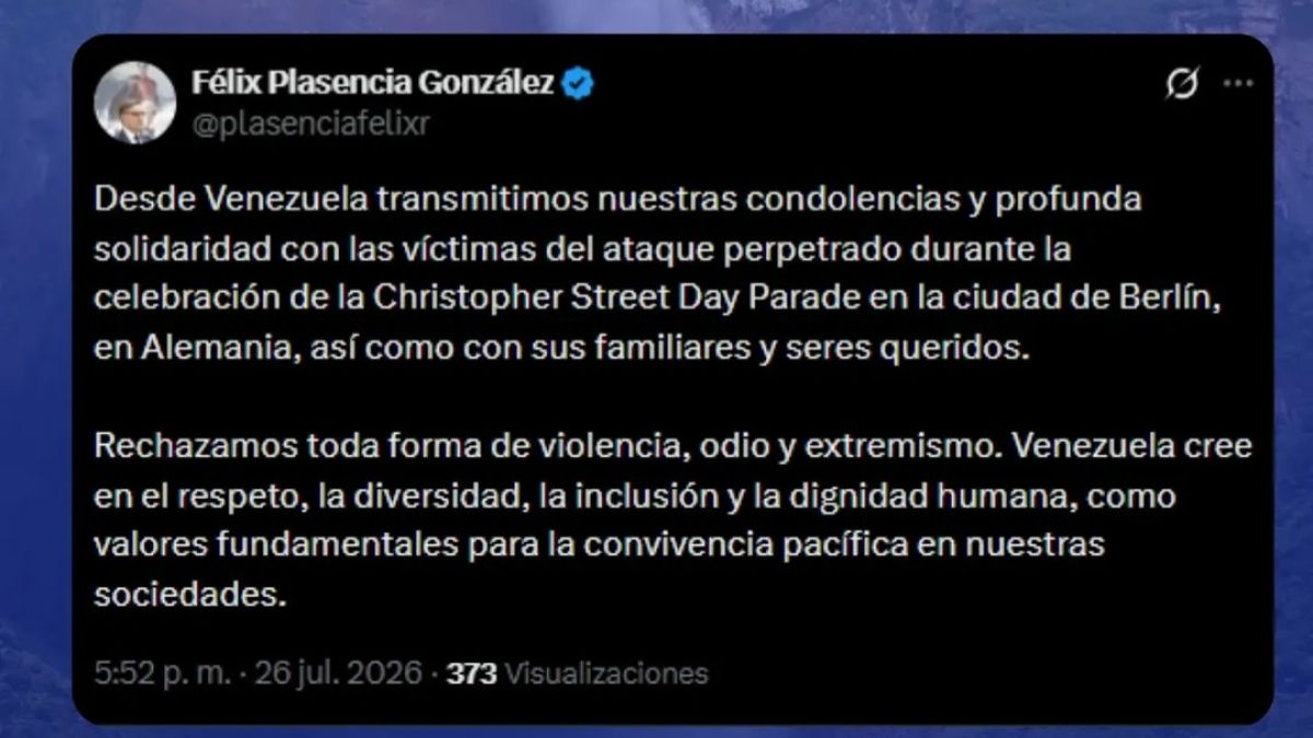 Venezuela rejects Islamist terrorist attack in Berlin