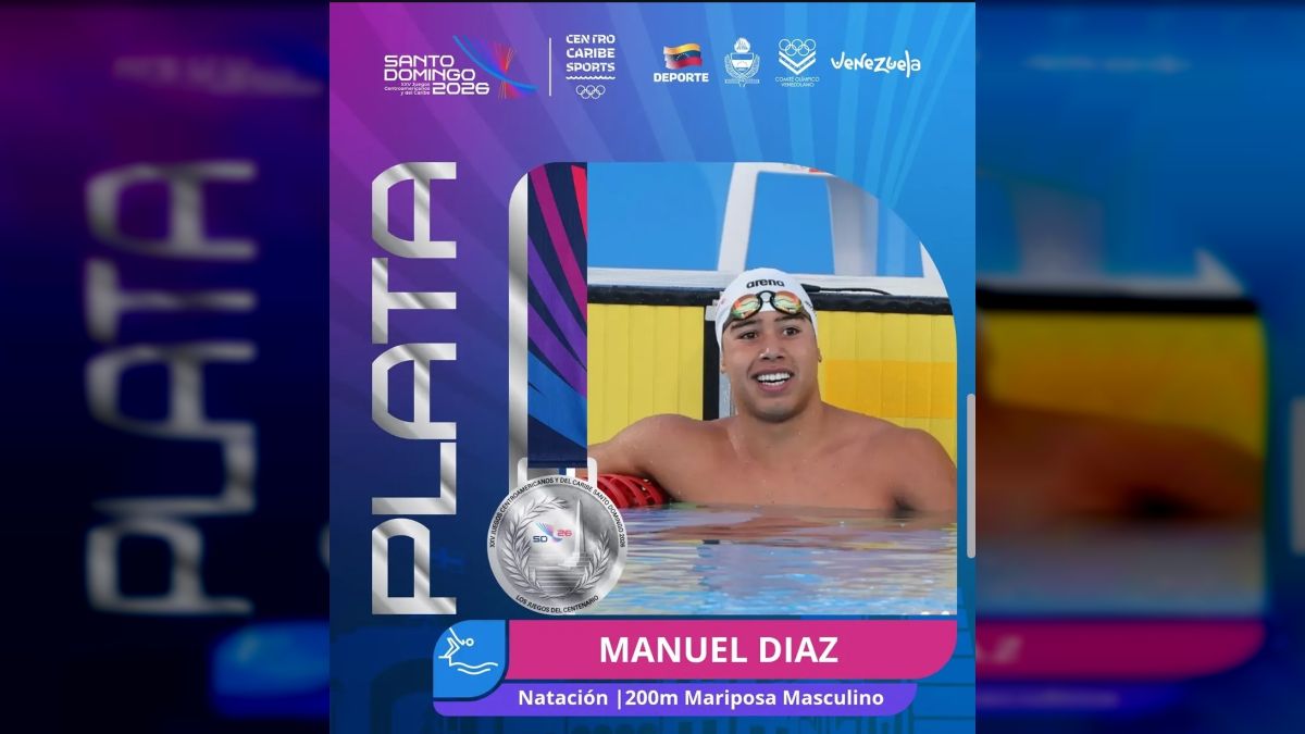 Manuel Díaz won the silver medal in the 200m Men's Butterfly at the Central American Games