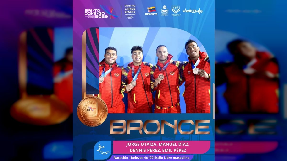 Men's team wins bronze in a 4x100 freestyle relief at the Central American and Caribbean Games