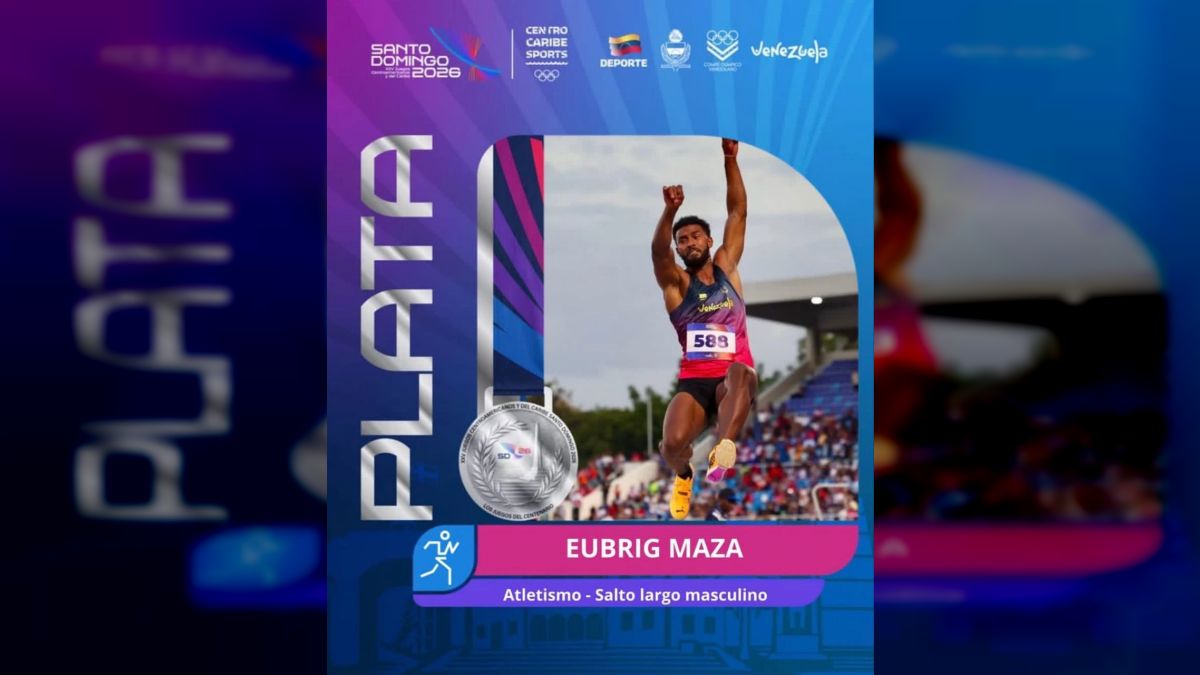 Eubrig Maza wins silver medal in the Central American long jump