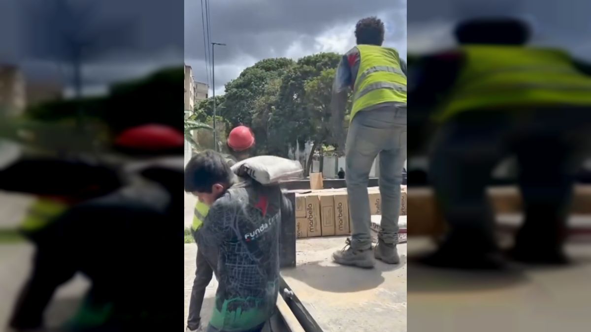 Bolivarian Government delivered construction materials to families in the Amapola building in Caracas