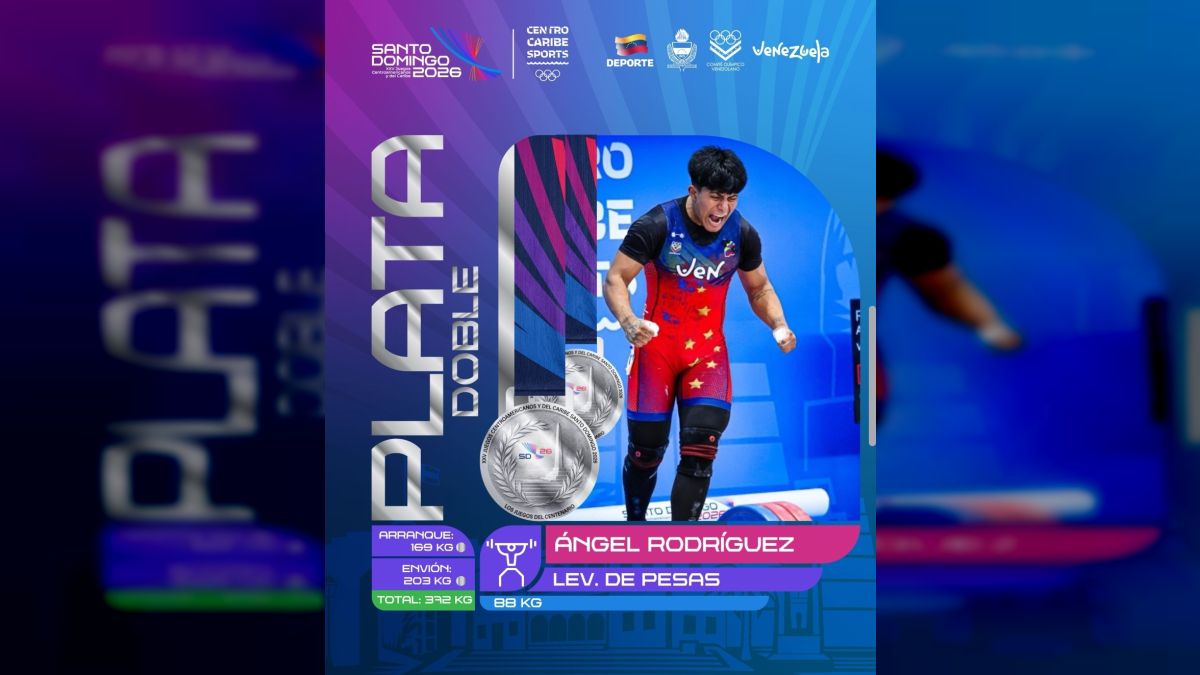 Ángel Rodríguez wins two silver medals for Venezuela in weightlifting in Central Americans