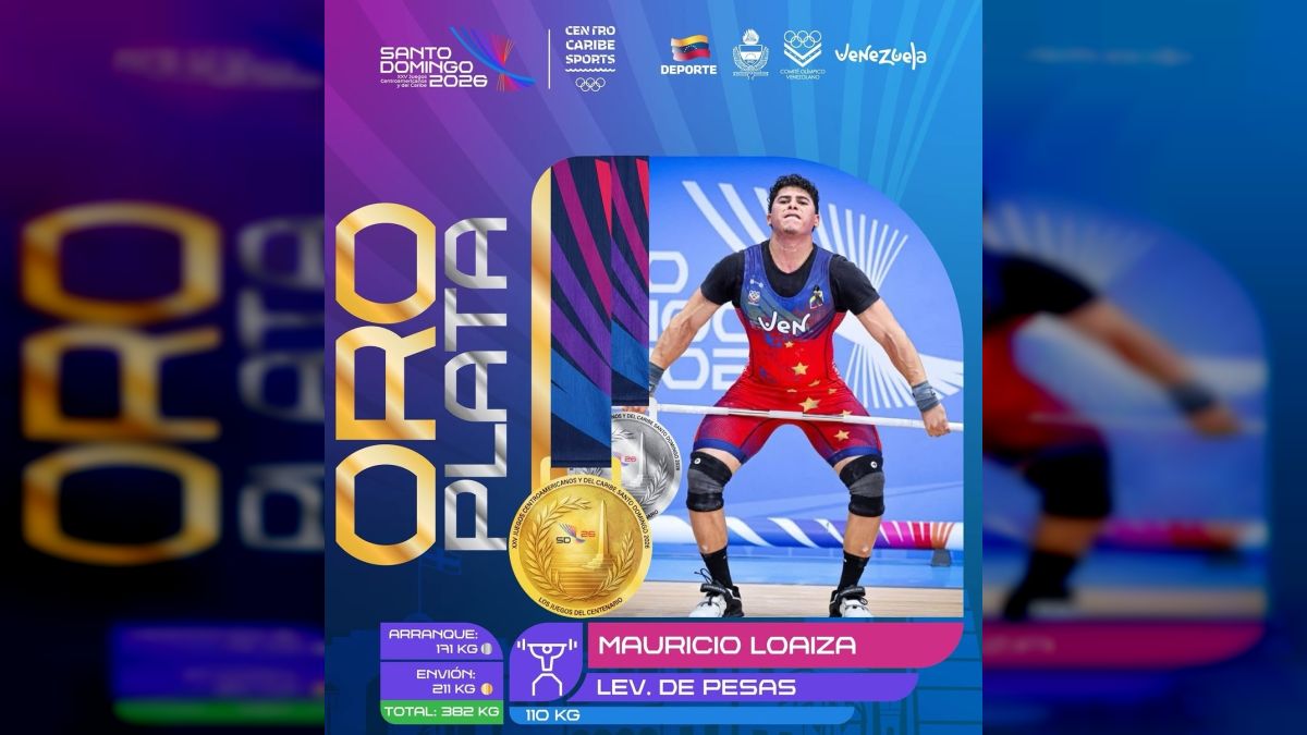 Weightlifter Mauricio Loaiza won 110 kg gold and silver at the Central American Games