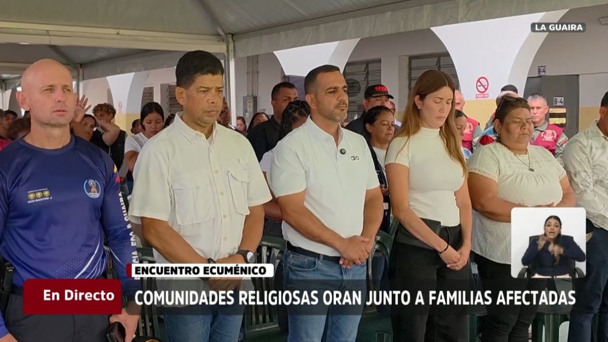 Governor Terán accompanies families affected by the double earthquake in La Guaira in prayer