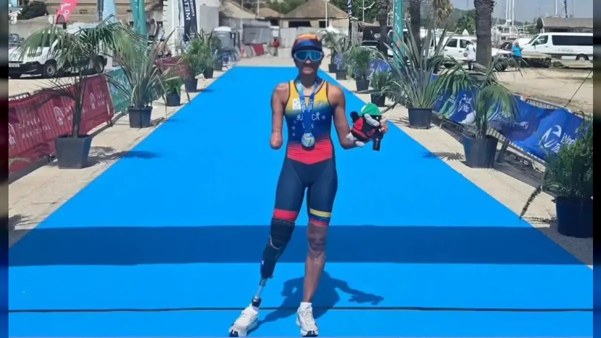 Venezuelan Emma Rodríguez was crowned at the Paratriathlon World Cup in Lisbon