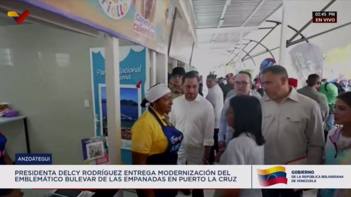 President Delcy Rodríguez delivered modernization of the Empanadas Boulevard in Puerto La Cruz