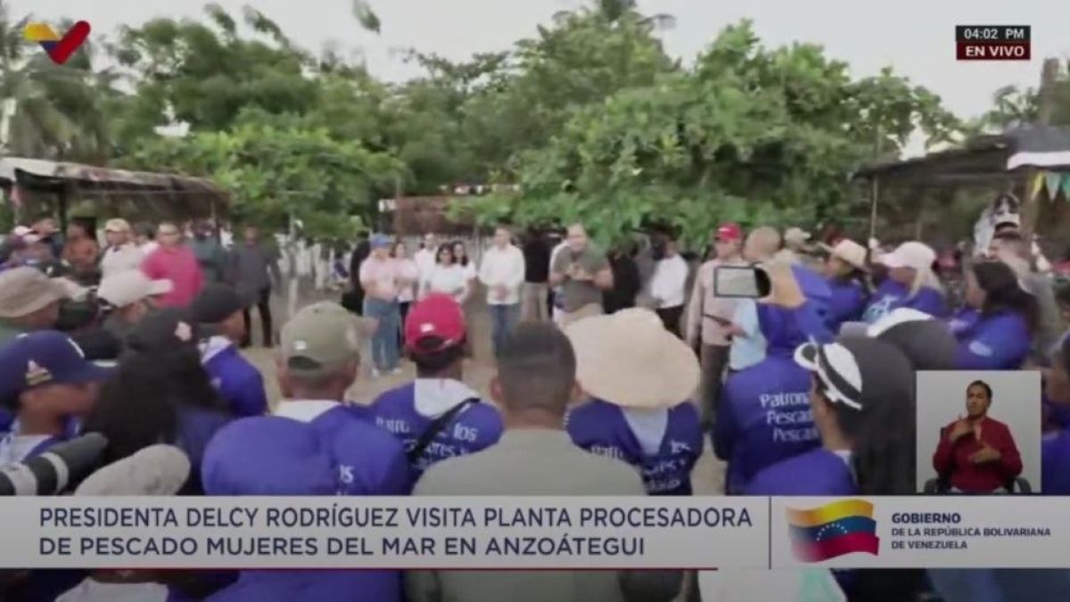 President Delcy Rodríguez visited Mujeres del Mar Fish Processing Plant in Anzoátegui