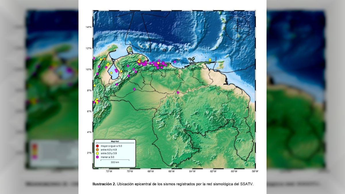 Venezuelan Seismological and Tsunami Warning Service reports 105 earthquakes between September 4 and 10