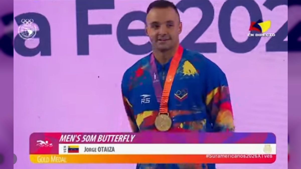 President Rodríguez congratulated Jorge Otaiza for his gold medal in South American Santa Fe 2026