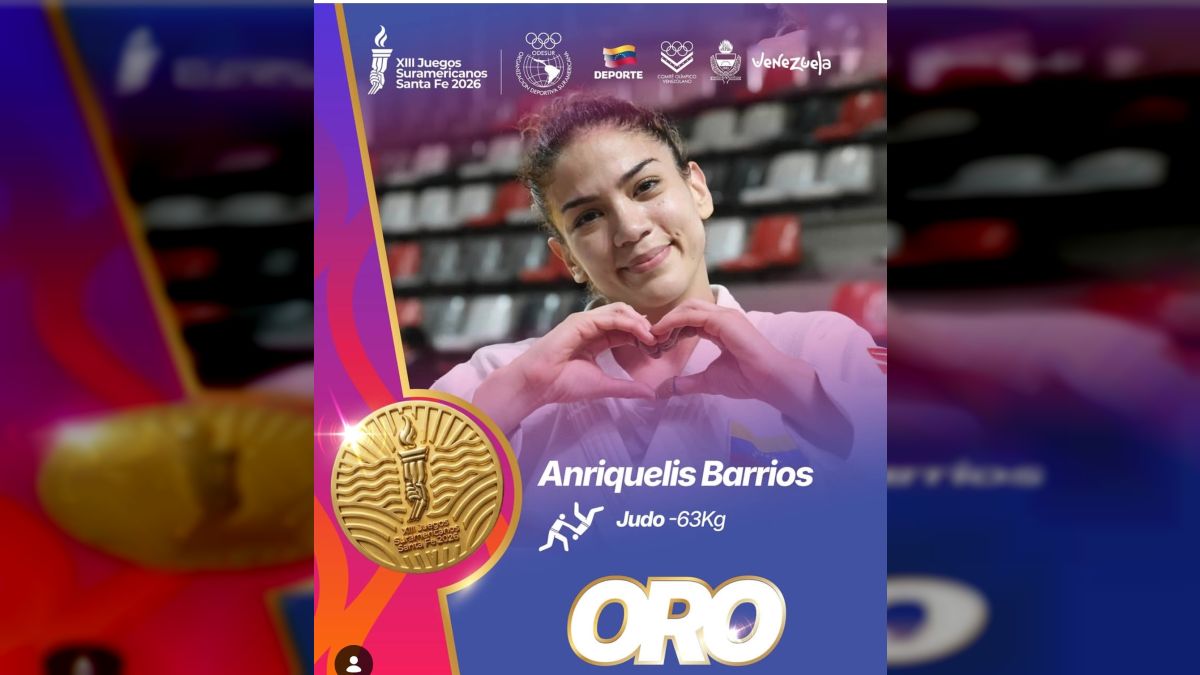 Anriquelis Barrios bathed in gold in judo -63 kg at the Santa Fe South American Games