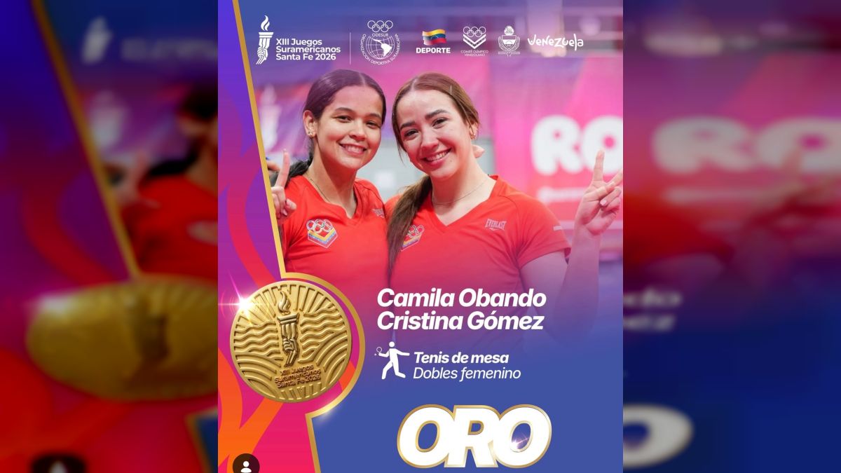 Camila Obando and Cristina Gómez champions in Women's Table Tennis Doubles in the South American Championship