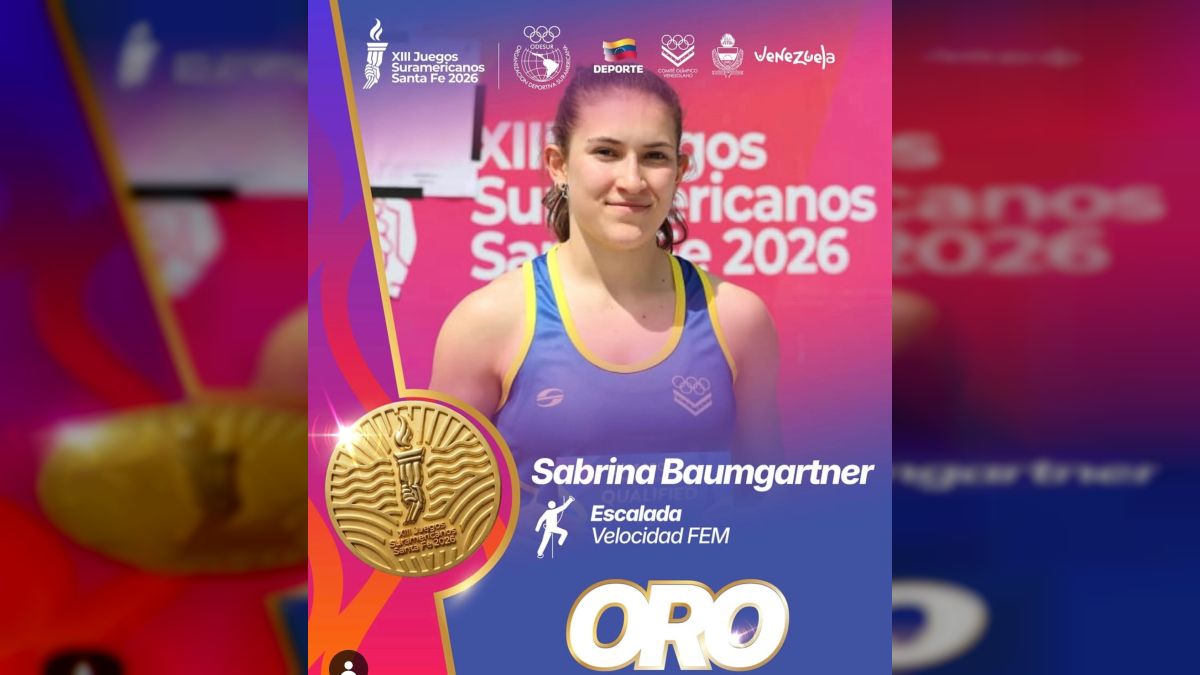 Flag-bearer Sabrina Baumgartner champion in speed climbing at the South American Games