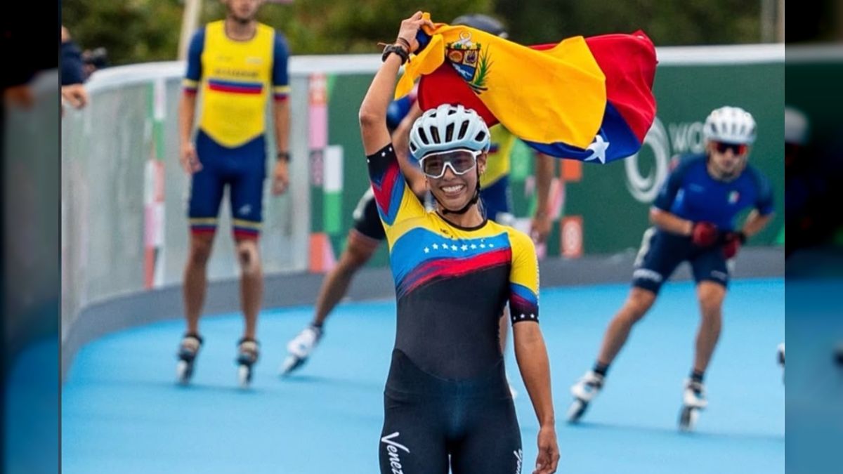 Mailliw Rojas won bronze in the 10,000-meter race at the World Skate Games Asunción 2026
