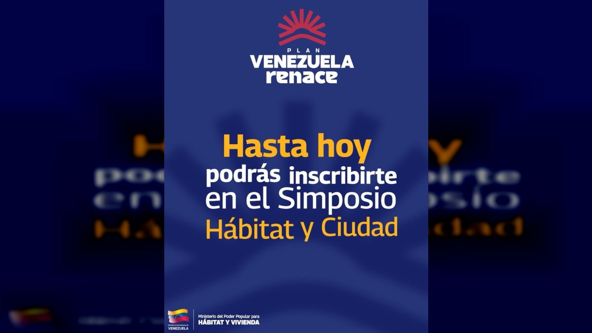 This Friday, October 16, registration ends for the Habitat and City Symposium in Caracas (+Venezuela Renace)